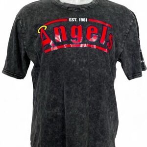 Los Angeles California Angels vintage style black acid washed t-shirt XL